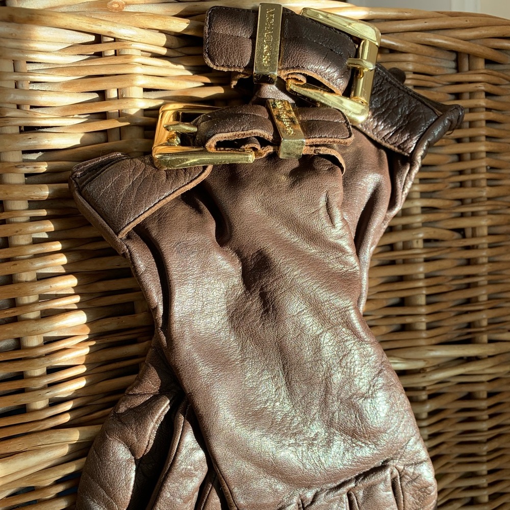 Michael Kors Leather Driving Gloves- size XL